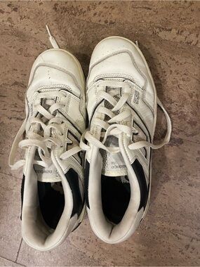 New Balance White and Black 550 Retro Sneakers